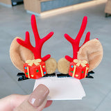 Christmas Headdress Moose Horn Hairpin Head Clips - Red - 7