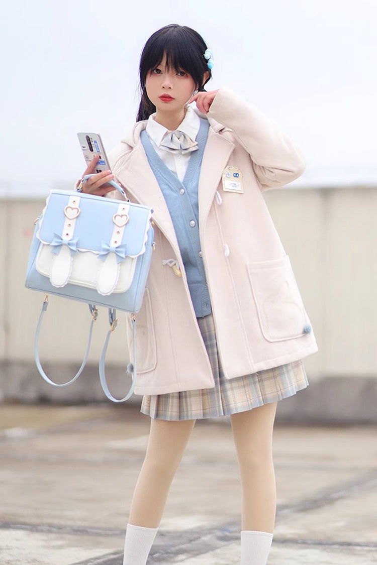 White/Blue Bunny Castle Bowknot Sweet Lolita Backpack - Product - 4