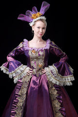 Multi-Layer Long Sleeves Trumpet Sleeves High Waisted Hollow Embroidery Print Victorian Lolita Prom Dress - Product - 5