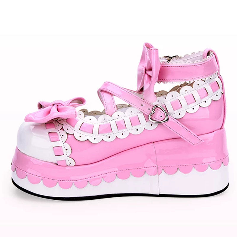 Sweet Bow Round-Toe Princess Lolita Platforms 3 Colors - Product - 4