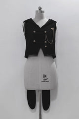 Black Anxious Rabbit Ouji Fashion Gothic Lolita Vest - Black - 1