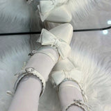 Ruffled Bow Lace Sweet Elegant Lolita Pointed Toe High Heels 4 Colors - Product - 6