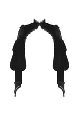 Black Long Lantern Sleeves Lace Spliced Velvet Women's Gothic Cape - Product - 3