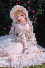 Blue/Pink [Rose Blossom Banquet] Multi-Layered Printed Ruffled Hanayome Bow Lace Sweet Plus Size Princess Gorgeous Lolita Dress - Product - 6