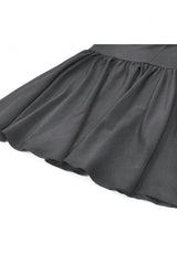 Black Cut-Out Multi-Layered Ruffled Long Trumpet Sleeves Sheer Mesh Splice Lace Lace-Up Women's Gothic Dress - Product - 15