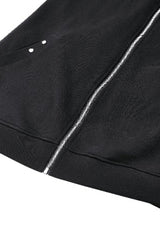 Black Long Sleeves Zippered Women's Gothic Batwing Hoodie - Product - 15