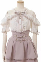 Double Bowknot Ruffle Slim Sweet Jirai Kei Skirt 3 Colors - Product - 5