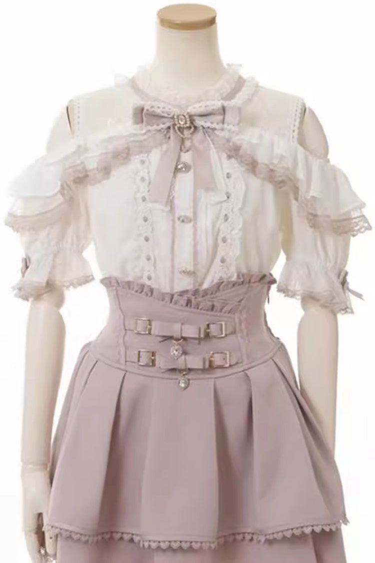 Double Bowknot Ruffle Slim Sweet Jirai Kei Skirt 3 Colors - Product - 5