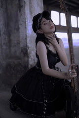 Black Letters and Poems Gothic Punk Lolita JSK Dress - Product - 6