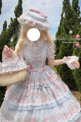 Multi-Color [Rose Flower Cage] Print Triple-Layered Ruffle Bowknot Sweet Elegant Lolita Jsk Dress - Product - 2