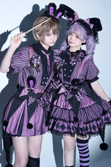 Purple Fantasy Circus Triple-Layered Print Ruffle Sweet Princess Lolita Dress - Product - 2