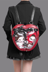 Red Bow Lace-Up Chain-Decorated Gothic Lolita Apple Itabag - Product - 5