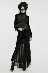 Black Ruffle Stitching Lace Women's Gothic Fishtailed Skirt - Product - 4