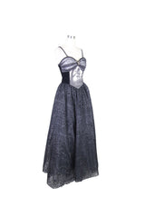 Black Elk Metal Brooch Flocking Print Yarn Floral Women's Gothic Dress - Product - 6