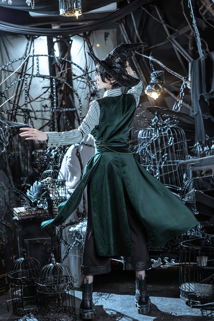 Dark Green Double-breasted Slim Ouji Prince Handsome Lolita Vest - Product - 2