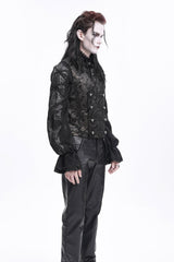 Gloden Sleeveless Floral Print Buckle-up Men's Gothic Vest - Product - 4