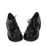 Black Synthetic Leather Round Toe Military Style Platform Punk Lolita Shoes - Product - 2