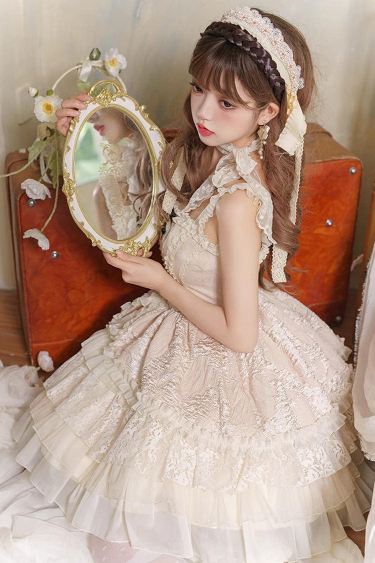 Yellow Elegant Ballet Sleeveless Multi-Layer Cake Sweet Lolita Jsk Dress - Product - 6