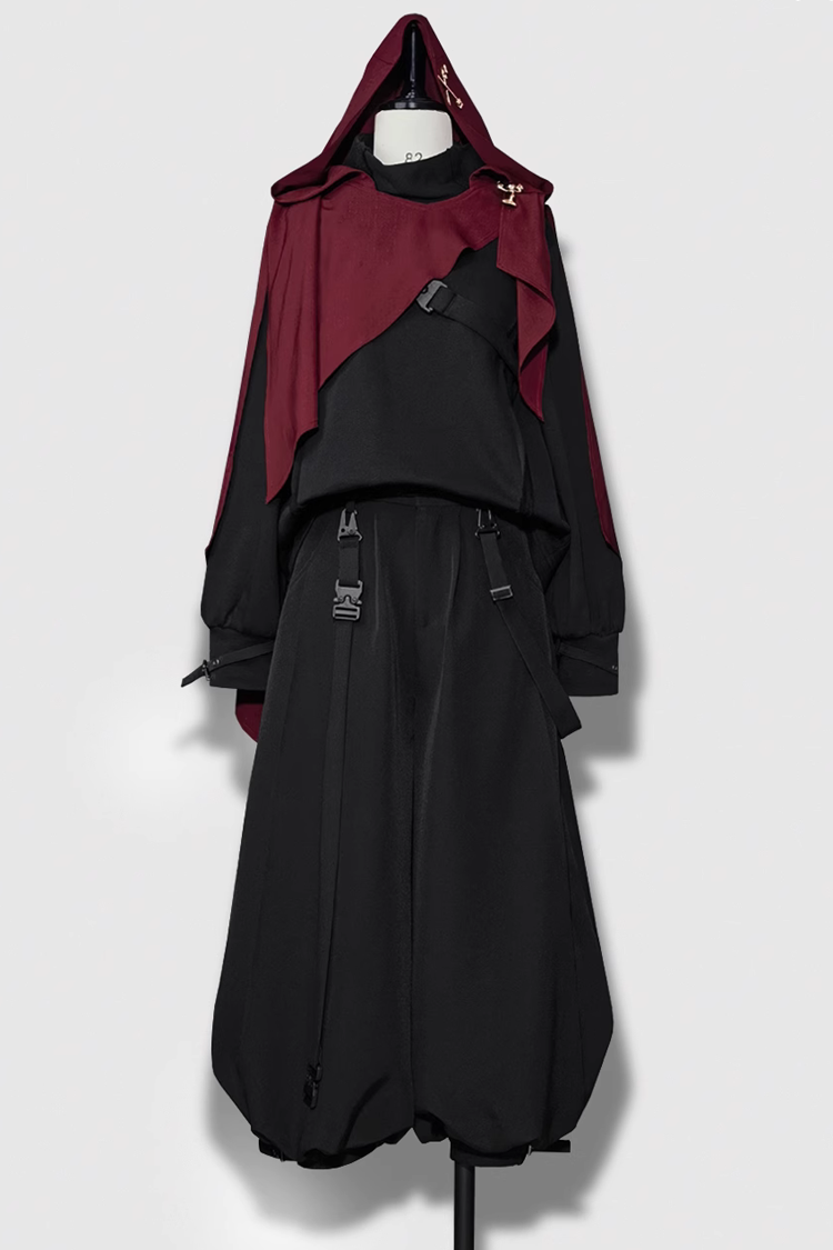 Black Functional Rabbit Cool and Handsome Ouji Lolita Set - Shawl(Only) - 3