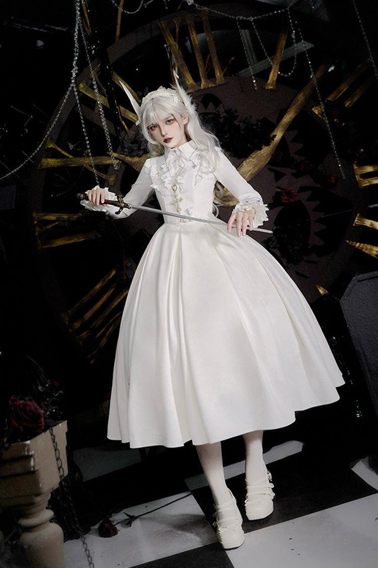 [Night Poems] Embroidery Fishbone Gothic Lolita Corset Dress 2 Colors - Product - 16