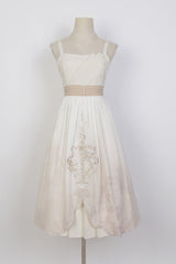 White Chinese Style Bronzing Flower Embroidery Sweet Lolita Jsk Dress - Product - 6