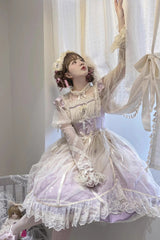 Dream Doll Ballet Rabbit Print Sweet Lolita Jsk Dress 2 Colors - Product - 12