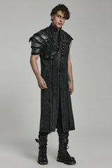 Black Print Embroidery Men's Steampunk Shoulder Harness - Product - 4