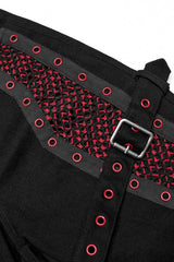 Stitching Slim Mesh Buckles Eyelets Women's Steampunk Leggings 2 Colors - Product - 13