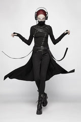 Black Metal Eyelets Detachable Women's Punk Skirt - Product - 4