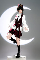 Red [Rabbit Hunt] Sweet Prince Handsome Ouji Lolita Vest - Product - 8