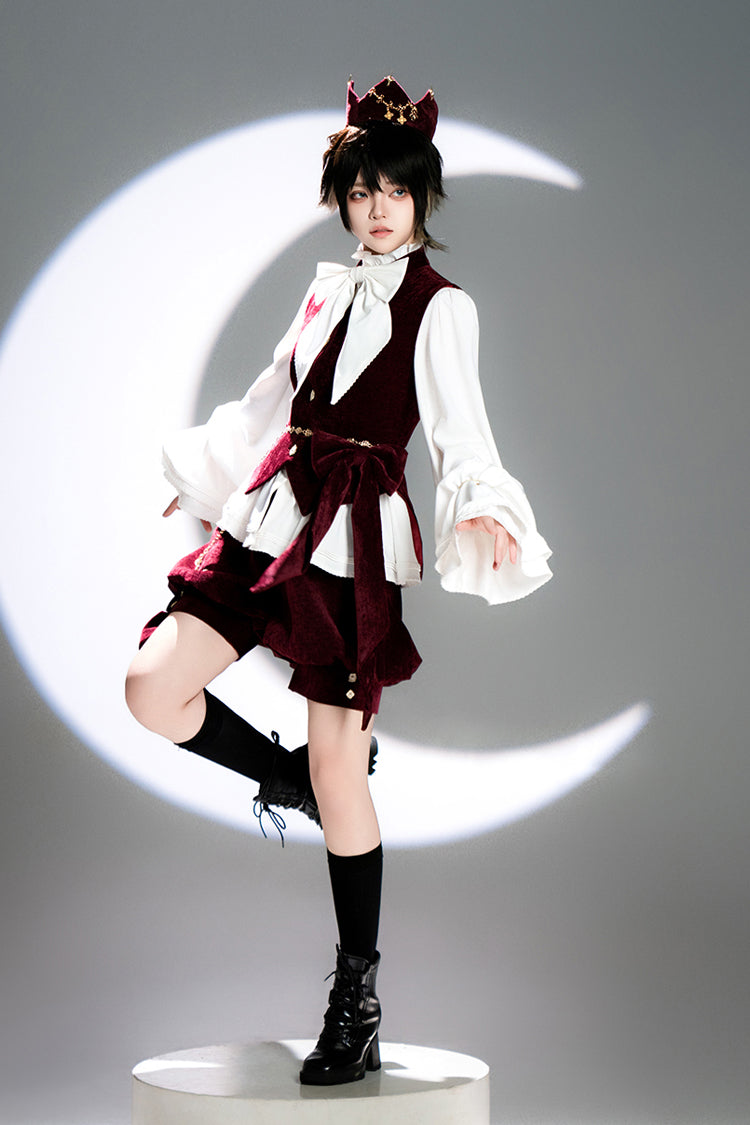 Red [Rabbit Hunt] Sweet Prince Handsome Ouji Lolita Vest - Product - 8