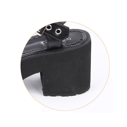 Rivet Decoration Platform High Heel Lolita Sandals - Product - 5