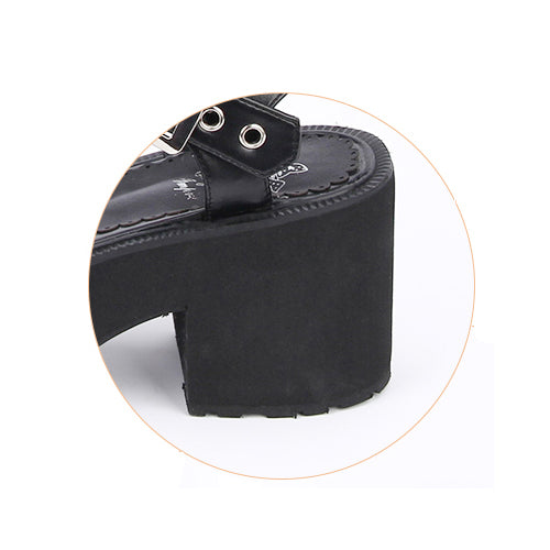 Rivet Decoration Platform High Heel Lolita Sandals - Product - 5