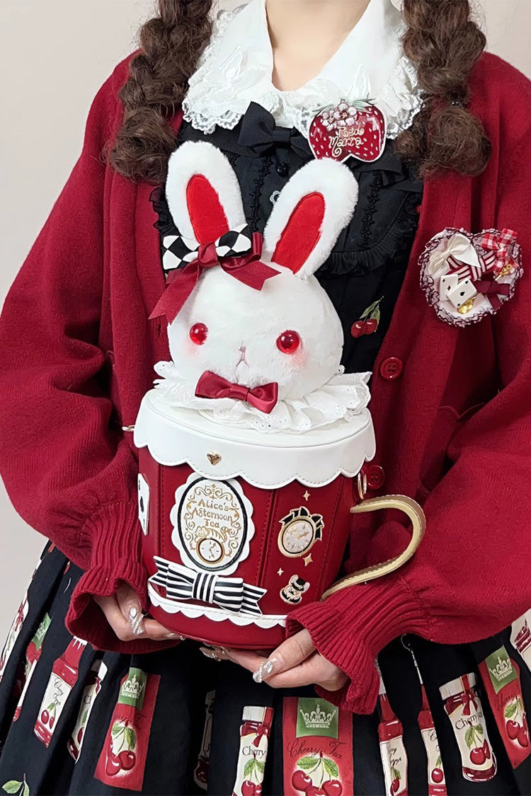 Lovely Teacup Rabbit Bowknot Sweet Lolita Shoulder Bag 5 Colors - Red - 14