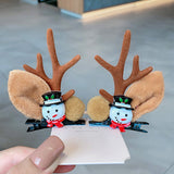Christmas Headdress Moose Horn Hairpin Head Clips - Brown - 1
