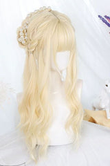 Platinum Blonde Sweet Lolita Long Curly Wig with Layered Ends - Product - 4