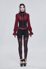 Black Embroidered Lace Lace-Up Slim Women's Gothic Underbust Corset - Product - 5