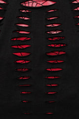 Sleeveless Spider Print Hollow Stitching Ripped Women's Steampunk Vest 3 Colors - Product - 22