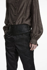 Black Embroidered Pleated Men's Gothic Accessory - Product - 6