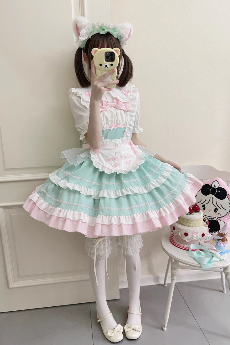 Cat Ear Story Multi-layer Ruffle Bowknot Sweet Lolita Jsk Dress 4 Colors - Product - 20