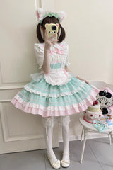 Cat Ear Story Multi-layer Ruffle Bowknot Sweet Lolita Jsk Dress 4 Colors - Product - 20