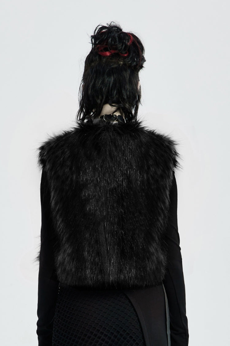 Black Sleeveless Bowknot Side Bandage Womens Steampunk Coat - Product - 3