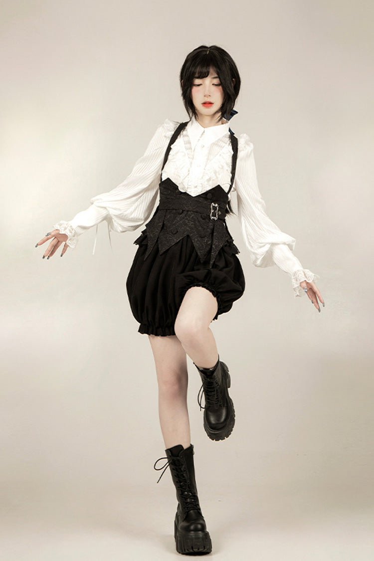 Black [Gold Hunter] Long Sleeves Pirate Style Gothic Shorts - Product - 15