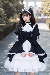 Black/White Night Gem Dark Magic Detachable Sleeves Cardigan Gothic Lolita Dress - Product - 3