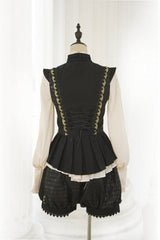 Black Immortal Thorn The Invitation Of The Kingdom Ouji Lolita Vest And Shorts - Product - 3