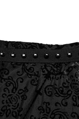 Black Sleeveless Beaded Cross Flocking Print Men's Gothic Tank Top - Product - 6