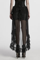 Black Ruffle Lace Women's Gothic Corset Skirt - Product - 2