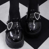 Heart Rhinestone Jirai Kei Elegant Lolita Platforms 3 Colors - Product - 5