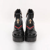 Navy Style Cross Decoration High Heel Sweet Lolita Boots - Product - 5