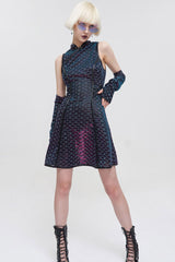 Multi-Color Punk Chinese Style Cheongsam Collar Sleeveless Women's Short Dress - Product - 8
